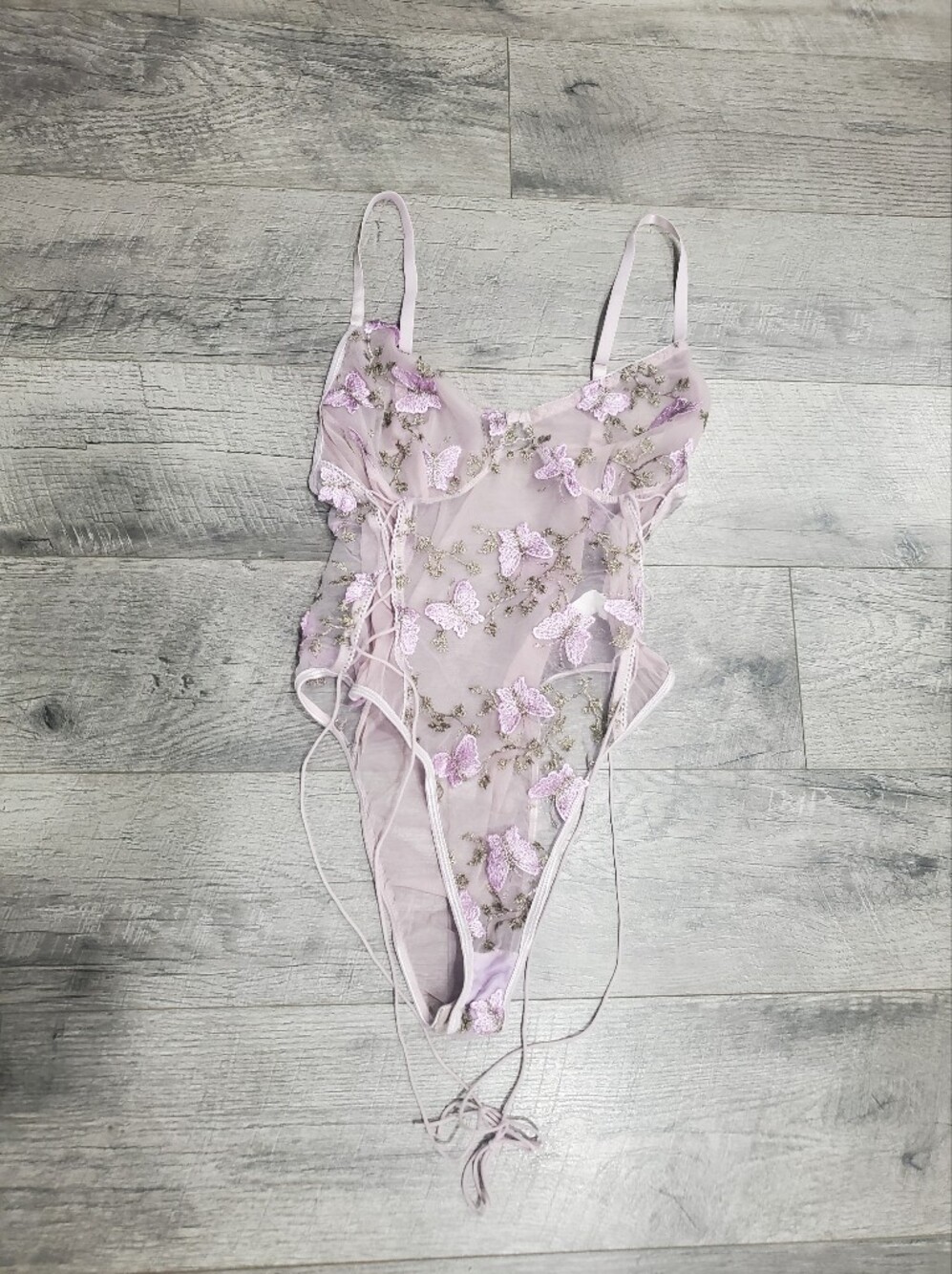 Lavender Butterfly Teddy Lingerie